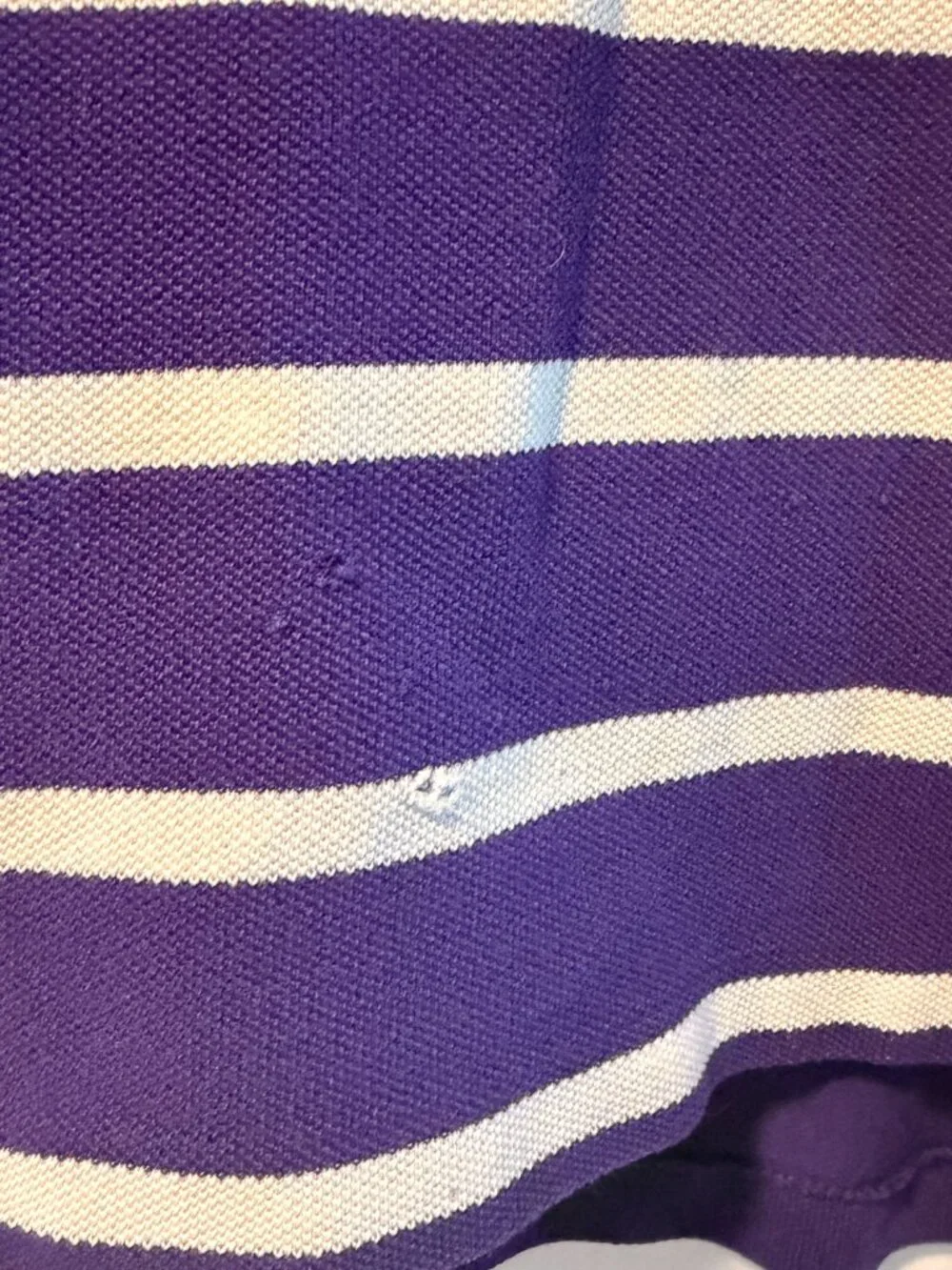 Polo by Ralph Lauren Short Sleeve Polo Shirt Purple White Striped Pocket Mens M